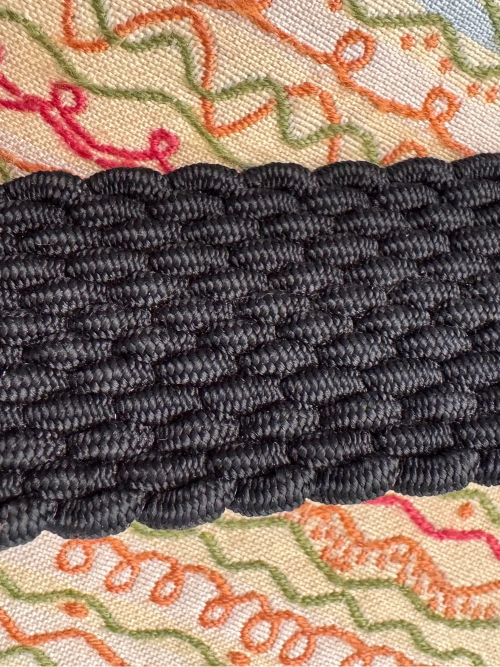 Mens Black Braided Elastic Stretch Belt L 38-40 Dominican Republic possibly Izod